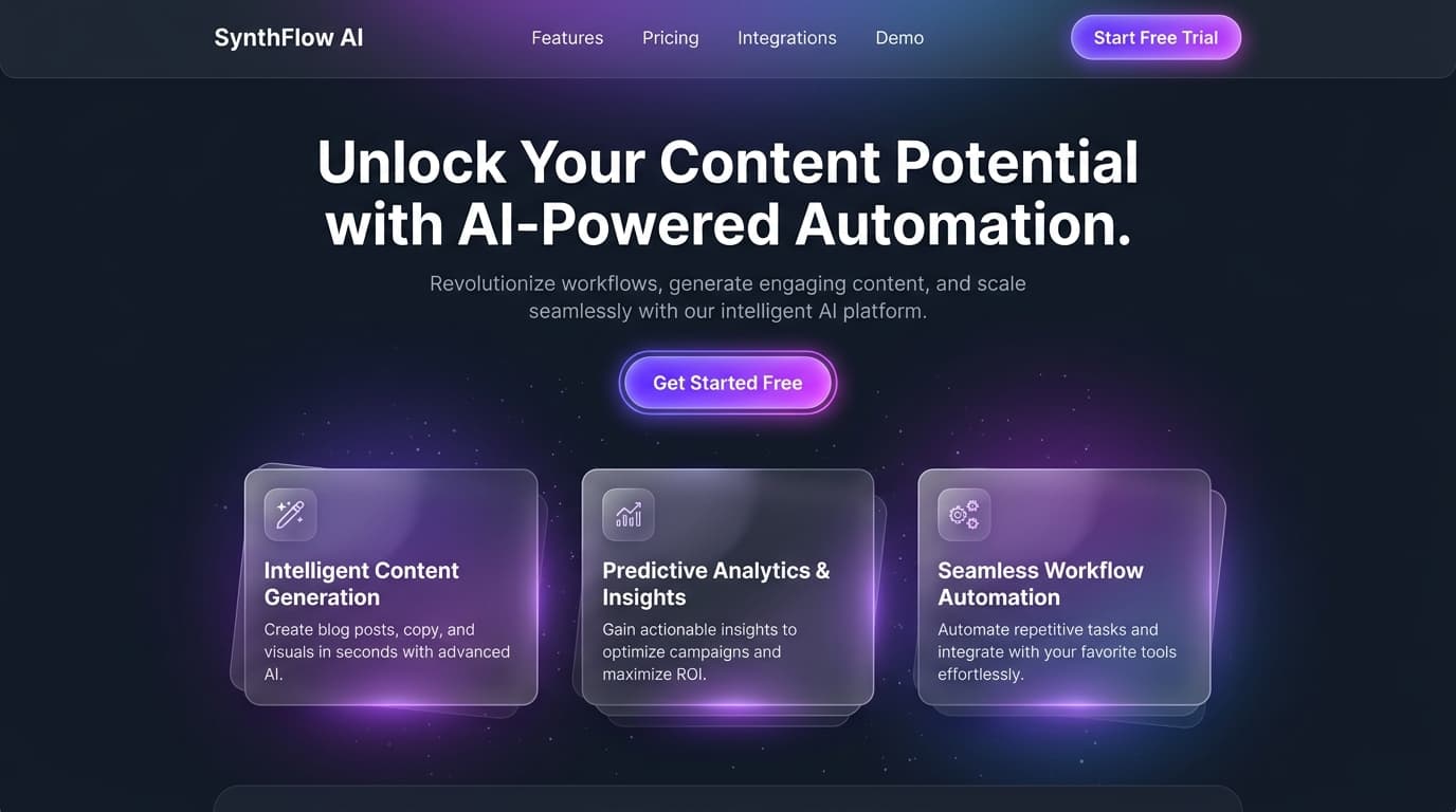 SynthFlow AI Enterprise Landing Page